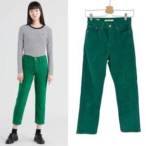 Levi's Wedgie Straight Fit Corduroy‎ Pants Green Size 24